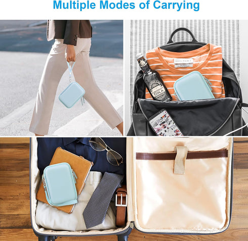 Canboc Carrying Case Compatible with KODAK Smile+ Wireless Digital Instant Print Camera, Mesh Pocket fit Photo Paper, USB Cable, Blue (Case Only)...