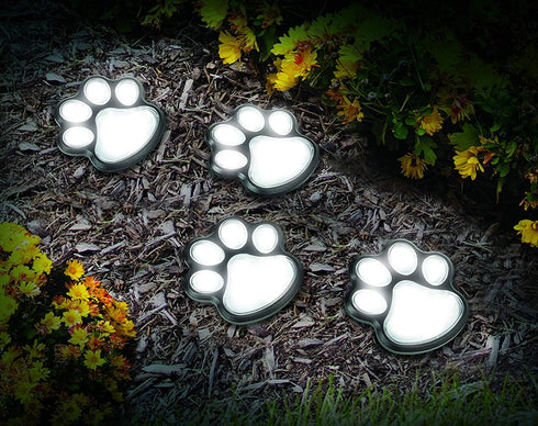 IdeaWorks JB7356 Solar Paw Print Outdoor Lights, Black...
