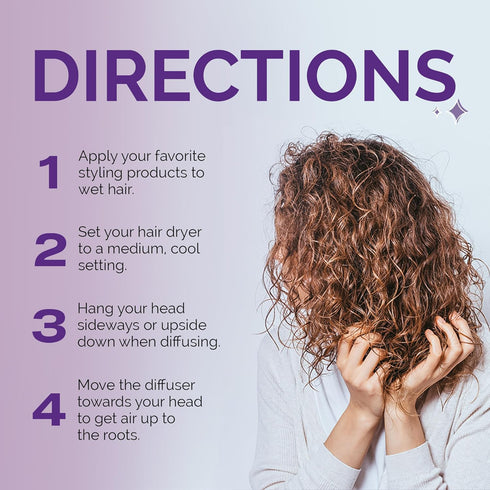 Curl Keeper Diffuser Hair Dryer for Curly Hair - Pop Up Silicone Hair Diffuser Attachment for Blow Dryers - Travel-Friendly & Universal Adjustable...