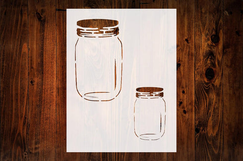 Mason Jar Custom Stencil, 8.5" x 11", Reusable & Sturdy for Art, Crafts & DIY Projects...