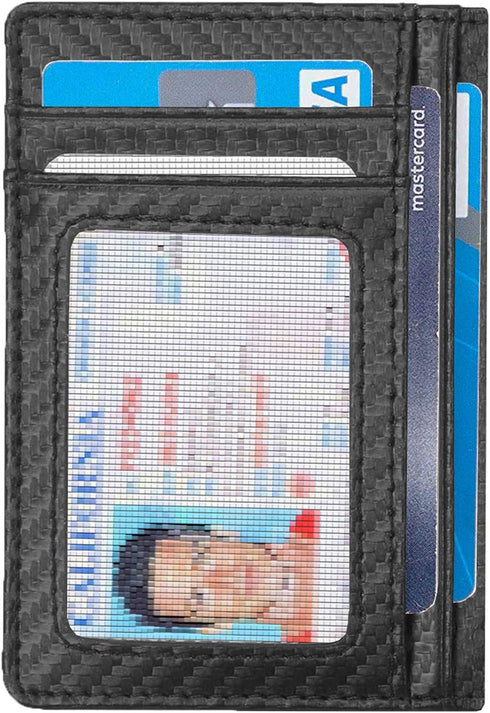 Minimalist Front Pocket Wallet - RFID Blocking Genuine Leather Slim Bifold Wallet for Men Women...