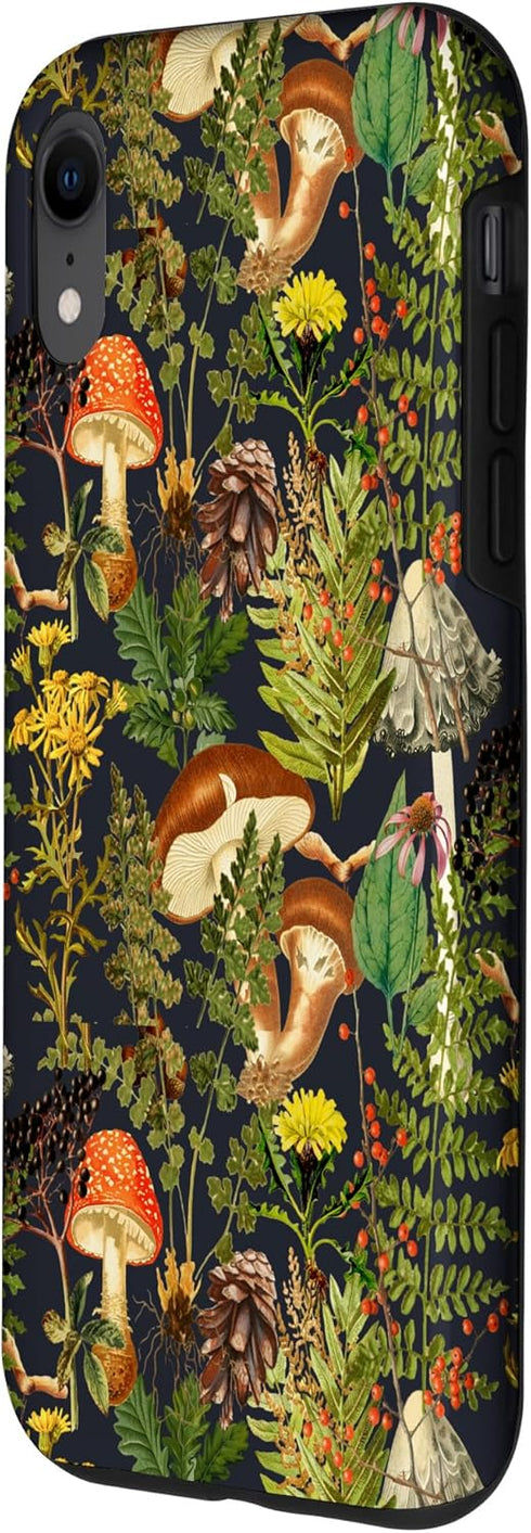 iPhone XR Mushroom woodland scene elderberries fungi nature shrooms Case...