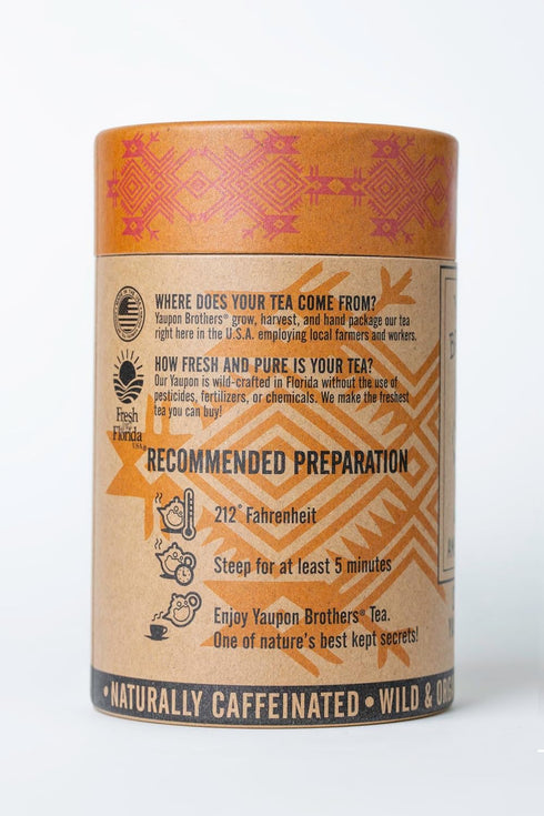 Yaupon Brothers Spiced Peach Yaupon Tea - 16 Eco-Friendly Yaupon Peach Tea Bags Crafted from Organic Peach Green Tea Ingredients & Antioxidant Ric...