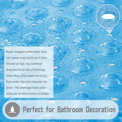 Yimobra Non Slip Bathtub Mat 40 x 16 Inch, Extra Long Shower Mat with Drain Holes, Machine Washable Baby Bath Mats, Strong Suction Cups for Bathro...