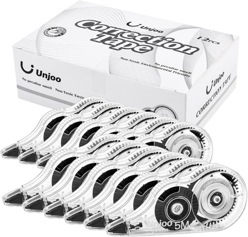 Whiteout Correction Tape, Easy To Use Applicator for Instant Corrections Correct Wrong Writing At Any Time, For school, Office (12pack, 5M/196" x ...