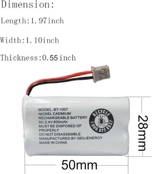 GEILIENERGY BT1007 BT-1007 BBTY0651101 Battery Compatible with BT904 BT-904 BT1015 BBTY0460001 BBTY0510001 BBTY0624001 BBTY0700001 HHR-P506, HHR-P...