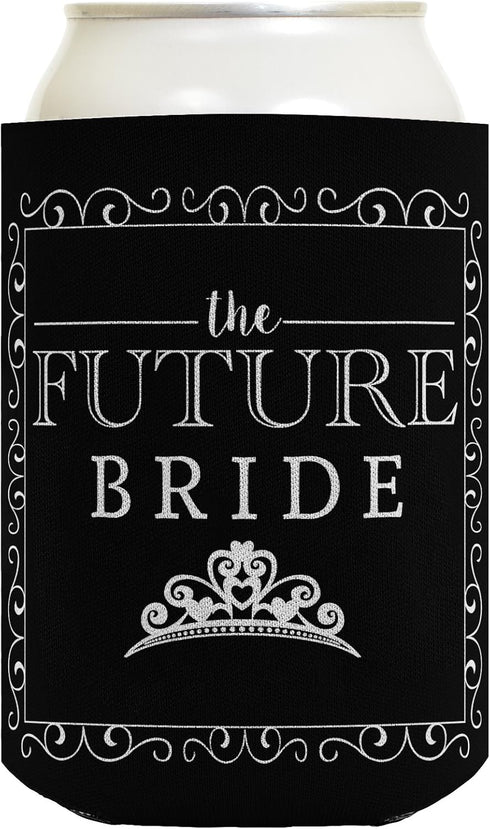 Bridal Shower Gifts Future Bride & Groom Wedding Gift 2 Pack Can Coolie Drink Coolers Coolies Black...