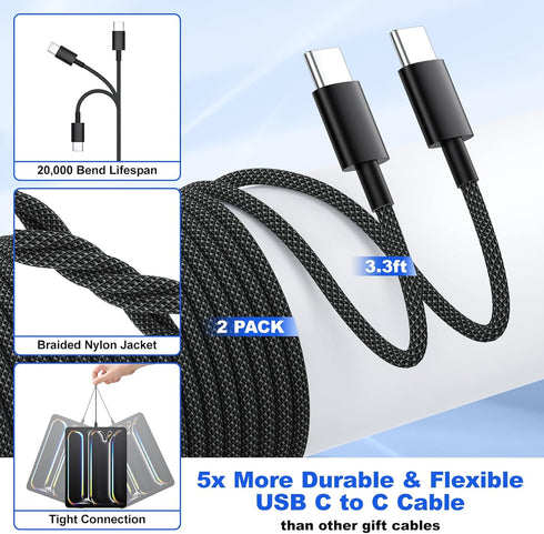 Car Charger for iPhone 15, 40W Dual USB C Fast Car Charger Cigarette Lighter +2 Pack 6FT USB C to USB C Cable+ Dual USB C Wall Charger for iPhone ...