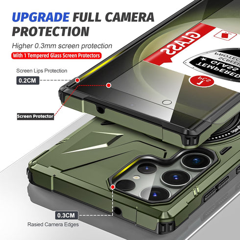 for Samsung Galaxy S23 Ultra Case Compatible with MagSafe Galaxy S23Ultra Case Magnetic,with Screen Protector S23 Ultra Case with Stand Ring Milit...