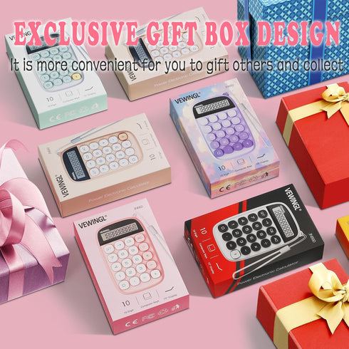Mechanical Switch Calculator,Pink Calculator Cute 10 Digit Large LCD Display and Buttons,Calculator with Large LCD Display Great for Everyday Life...