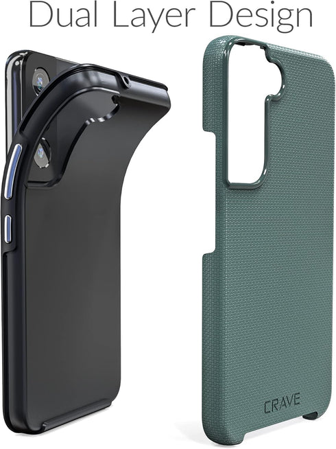 Crave Dual Guard for Samsung Galaxy S22 Case, Shockproof Protection Dual Layer Case for Samsung Galaxy S22 5G - Forest Green...