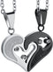 Jstyle Stainless Steel Mens Womens Couple Necklace Pendant Love Heart CZ Puzzle Matching...