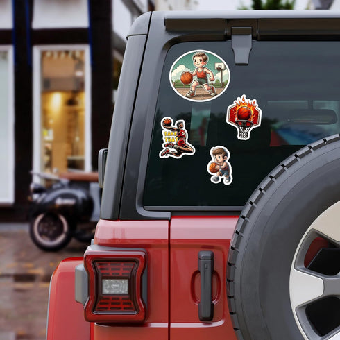 Pack 50 PCS Basketball Stickers Print Outdoors Theme Waterproof Vinyl Decals for Men Boys Teens Adults Sports Players Labels Decor Phone Case Wate...