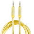 Braided Nylon Transparent PVC Jacket 1M Aux Audio Cable 3.5mm Jack Male to Male Cord for Multimedia Devices - Gold...