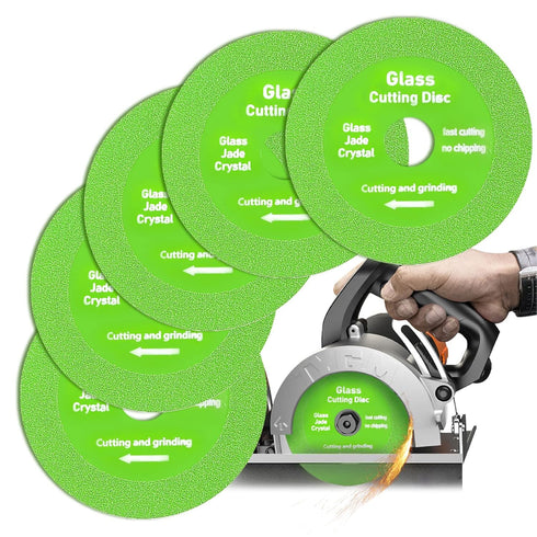 Glass Cutting Disc Pack of 5, Ultra-Thin Diamond Cutting Disc Saw Blade Suitable for 4 Inch Angle Grinder, Diamond Cut Off Wheels for Glass Cerami...