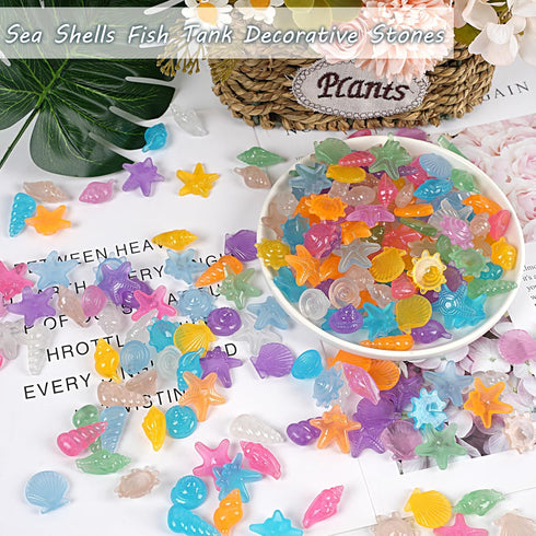 100pc Sea Glow in The Dark Rocks Aquarium Glow Stones Rocks for Fish Tank Glow Pebbles for Fairy Garden,Yard,Bonsai,DIY Crafts,Color...