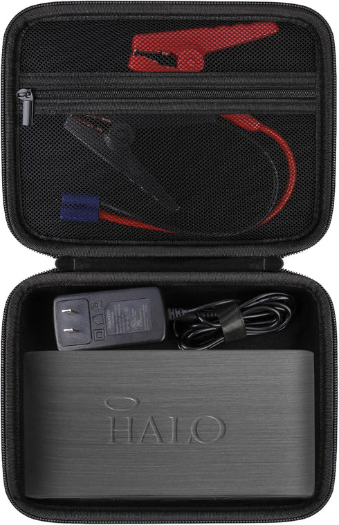 Hard Carrying Case for Halo Bolt 58830/44400/ 57720 mWh Portable Phone Laptop Charger Car Jump Starter, Power Bank Storage Holder with Zipper Mesh...