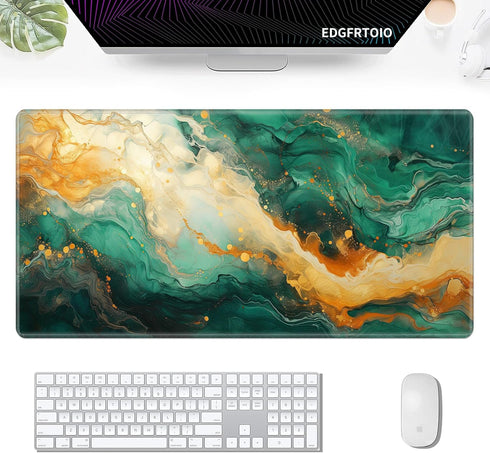 Gaming Mouse Pad, EDGFRTOIO Keyboard Mouse Pad 31.5x15.7 inch XXL Large Computer Laptop Cool Desk Mat with Non-Slip Rubber Base and Stitched Edge ...