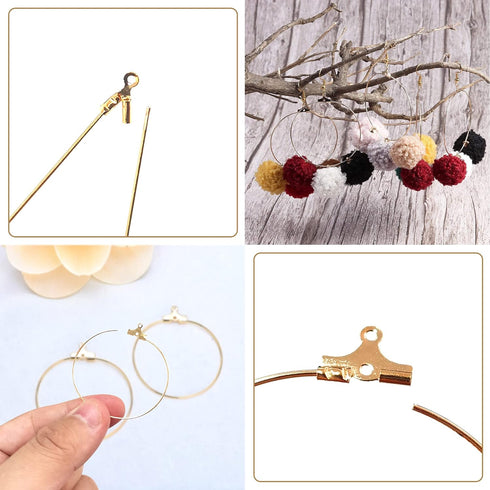 Earring Making Kit with 160PCS Beading Hoop Earring Finding Component Accessories, 80PCS Hooks, 80PCS Jump Rings Loop and 80PCS Earring Backs for ...