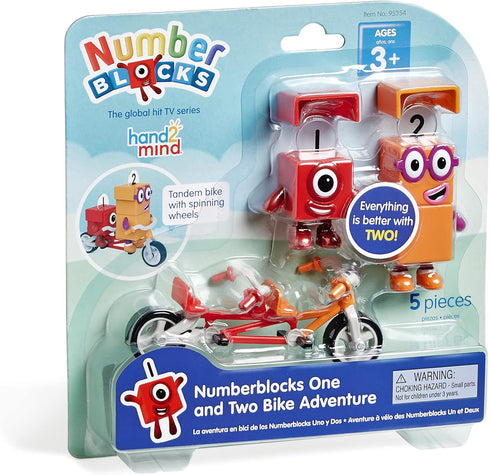 hand2mind Numberblocks One and Two Bike Adventure, Cartoon Action Figure Set, Toy Figures, Toy Vehicle Playsets, Small Figurines for Kids, Number ...