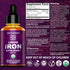Iron Supplement for Women & Men Free Blood Builder, Iron Vitamin for Anemia USDA Organic Liquid Iron Drops for Adults with MCT Oil, Natural Grape ...