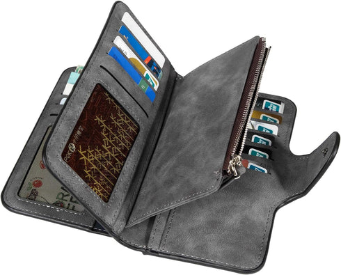 Wallet for Women RFID Blocking Clutch Purse Long Ladies Credit Card Holder Organizer(Dark Grey)...