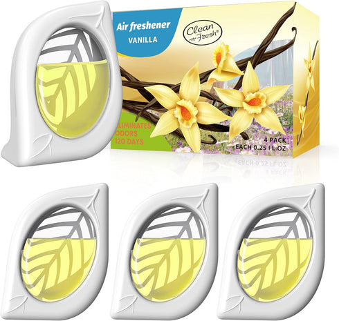 Air Freshener for Home, 4 Pack, Vanilla Essential oils, Odor Eliminator for Small Area Closets Bathroom Pets Strong Odor, Up to 120 Days...