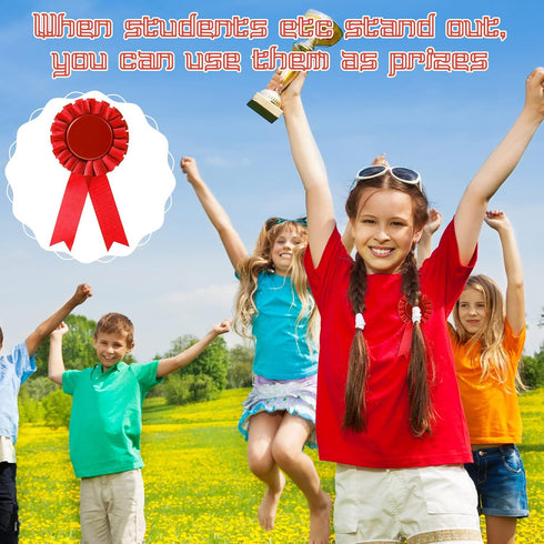 12 Pieces Blank Award Ribbon Prize Ribbon 1st Place Rosette Ribbon Award Medal Winner Victory Ribbon Recognition Participation Ribbon for Competit...