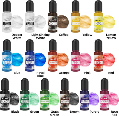 Alcohol Ink Set - 26 Bottles Vibrant Colors Alcohol Inks, High Concentrated Resin Ink, 10 Colors Metallic Alcohol Pigment Resin, Alcohol Based Ink...