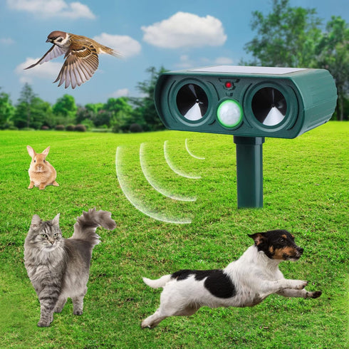 Dark Green Solar - Garden - Tool, IPX8 Waterproof Machine for Outdoor, Auto Tool Tool Set Work on Cat Rabbit, etc...