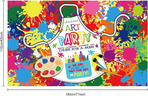 Art Paint Party Backdrop Decorations Artist Theme Birthday Banner Supplies for Art Painting Party Wall Photography Background...