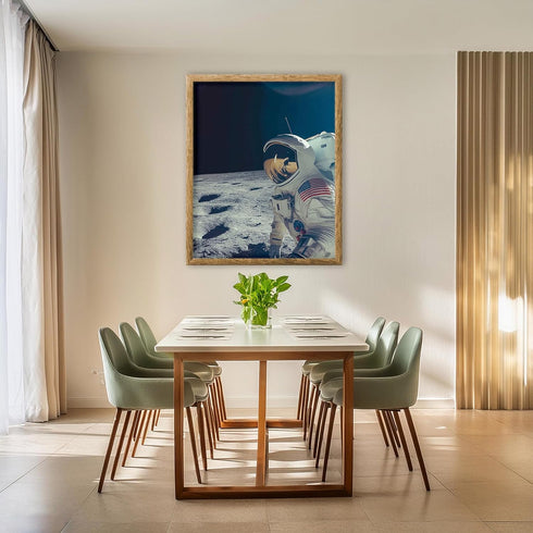 Posterizer 1 pcs-astronaut in spacesuit on the moon 1-Astronomy & Celestial Art-Gift for Men Women Teens-Decor for Home & Office- unframed wall ar...