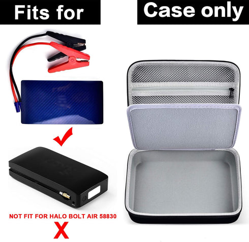 Case for Halo Bolt 58830/57720 mWh Portable Phone Laptop Charger Car Jump Starter, Power Bank Storage Holder with Mesh Pocket for AC Outlet, Car C...