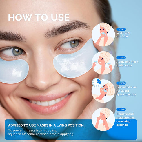 Enaskin Naturals Under Eye Patches for Dark Circles: 30 Pairs Retinol Collagen Eye Gels Mask - Reduce Wrinkles Puffy & Bags - Skin Treatment Pads ...