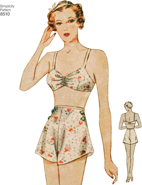 Simplicity 1930's Fashion Women's Vintage Bra and Panties Sewing Patterns, Sizes 4-12...