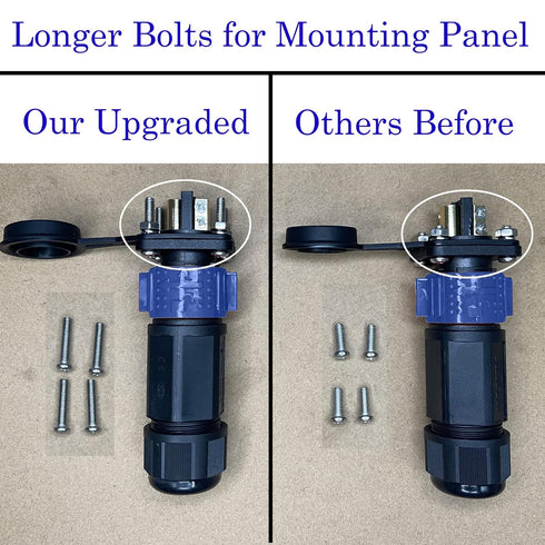 2 Pin 50Amp Trolling Motor Plug Receptacle Set, 12/24/36/48 Volt Marine Boat Power Waterproof IP67 Connector Trolling Boat Plug for Trolling Motor...