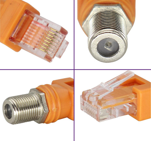 F Internal Thread to RJ45 External Thread coaxial to Ethernet Adapter,Suitable for Most line Testers,line Finders, and Other Testing Equipment(4-P...