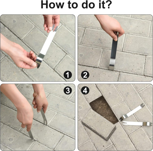 2 Pieces Patio Pavers Paver Extractor Tool Paver Removal Raise Sunken Brick Tool for Garden Lawn Yard Replace Paver Patio Blocks Auto Trim Removal...