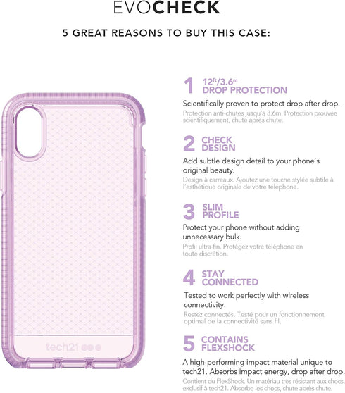 tech21 - Evo Check Case for Apple iPhone Xs - Orchid...