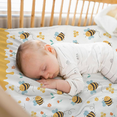 Bee Baby Blankets for Girls - 30 x 40 Soft Minky Blanket with Double Layer Dotted Backing - Gifts for Babies Girl Newborn Toddler Infant...