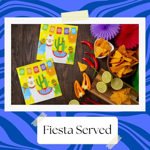 Iconikal 75-Count Cinco de Mayo Fiesta Llama Party Napkins, 6.5x6.5-Inch, 2-Ply...
