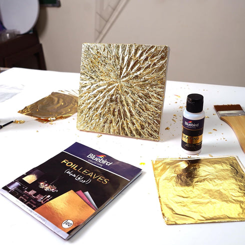 Bluebird Gold Leaf Sheets for Art - 50 Pack - Imitation Gold Foil Sheets of 5.5" x 5.5", Painting Gilding Crafts Decoration...