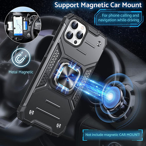 Anqrp Designed for iPhone 12 & iPhone 12 Pro Case, Military Grade Protective Phone Case Cover with Enhanced Metal Ring Kickstand [Support Magnet M...