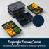 Bentgo 20-Piece Lightweight, Durable, Reusable BPA-Free 3-Compartment Containers - Microwave, Freezer, Dishwasher Safe - Navy Blue...