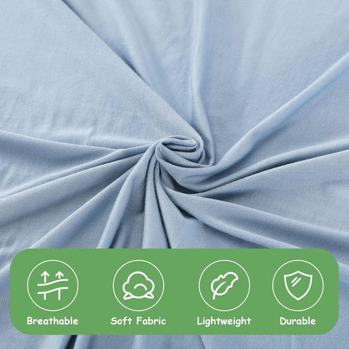 iEvolve Cotton Knitted Baby Swaddle Blanket with Hat Headband Set Newborn Swaddle Wrap Receiving Blankets for Baby Girl Boy 35" x 35"(Lightblue)...