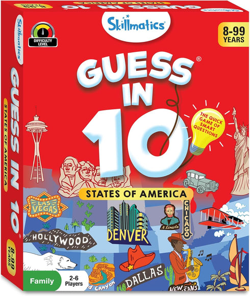 Skillmatics Card Game - Guess in 10 States of America, Educational Travel Toys for Boys, Girls, and Kids Who Love Board Games, Geography and Histo...