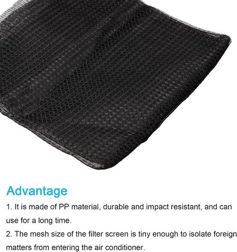 PATIKIL 47.2" x 23.6" Air Conditioner Air Filter Material, 2 Pack Plastic Dustproof Filtering Mesh Screen Replacement for Air Conditioning, Black...