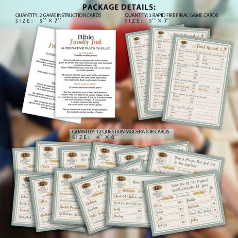 Bible Trivia Game, Bible Friendly Feud Quiz, Bible Trivia Games for Family, Bible Family Feud Questions, Games for Church Group, Bible Community P...
