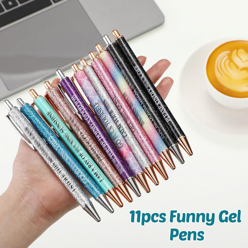 Funny Word Pens Set Inspirational Pens Congrats Grad Motivational Pens, Spoof Fun Ballpoint Pen Set, Novelty Negative Positive Pens Funny Coworker...