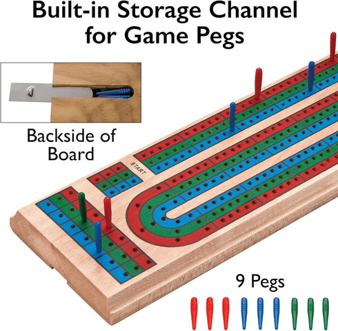 Mainstreet Classics Traditional Wooden Cribbage Board Game Set...